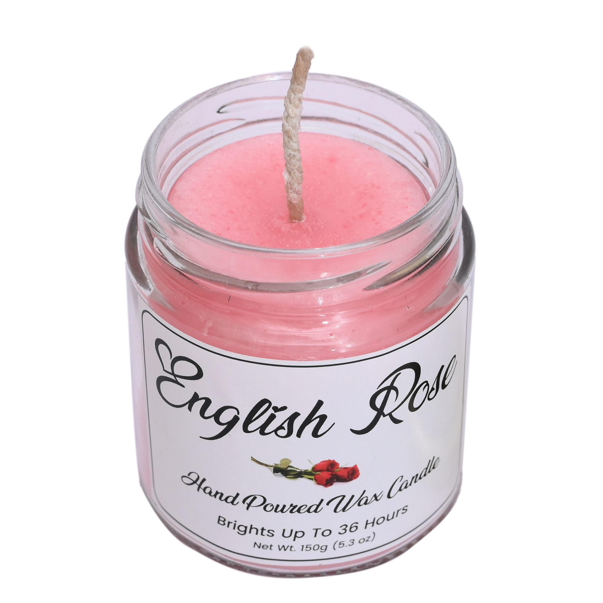 Scented Rose Jar Candle - Burning Time: 36 Hours