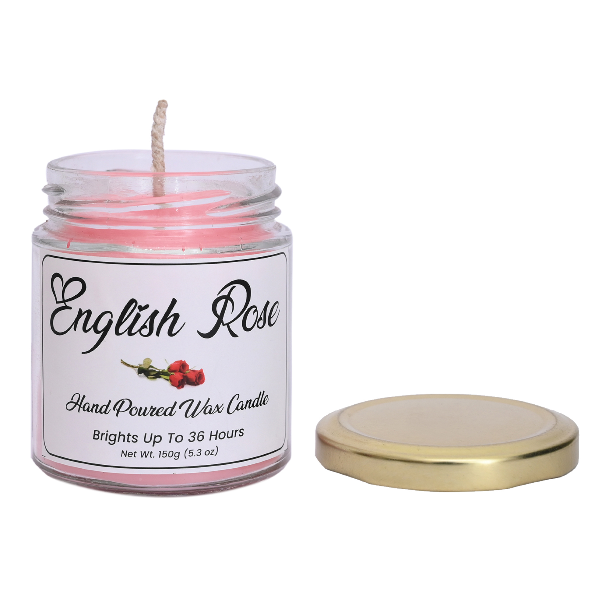 Scented Rose Jar Candle - Burning Time: 36 Hours