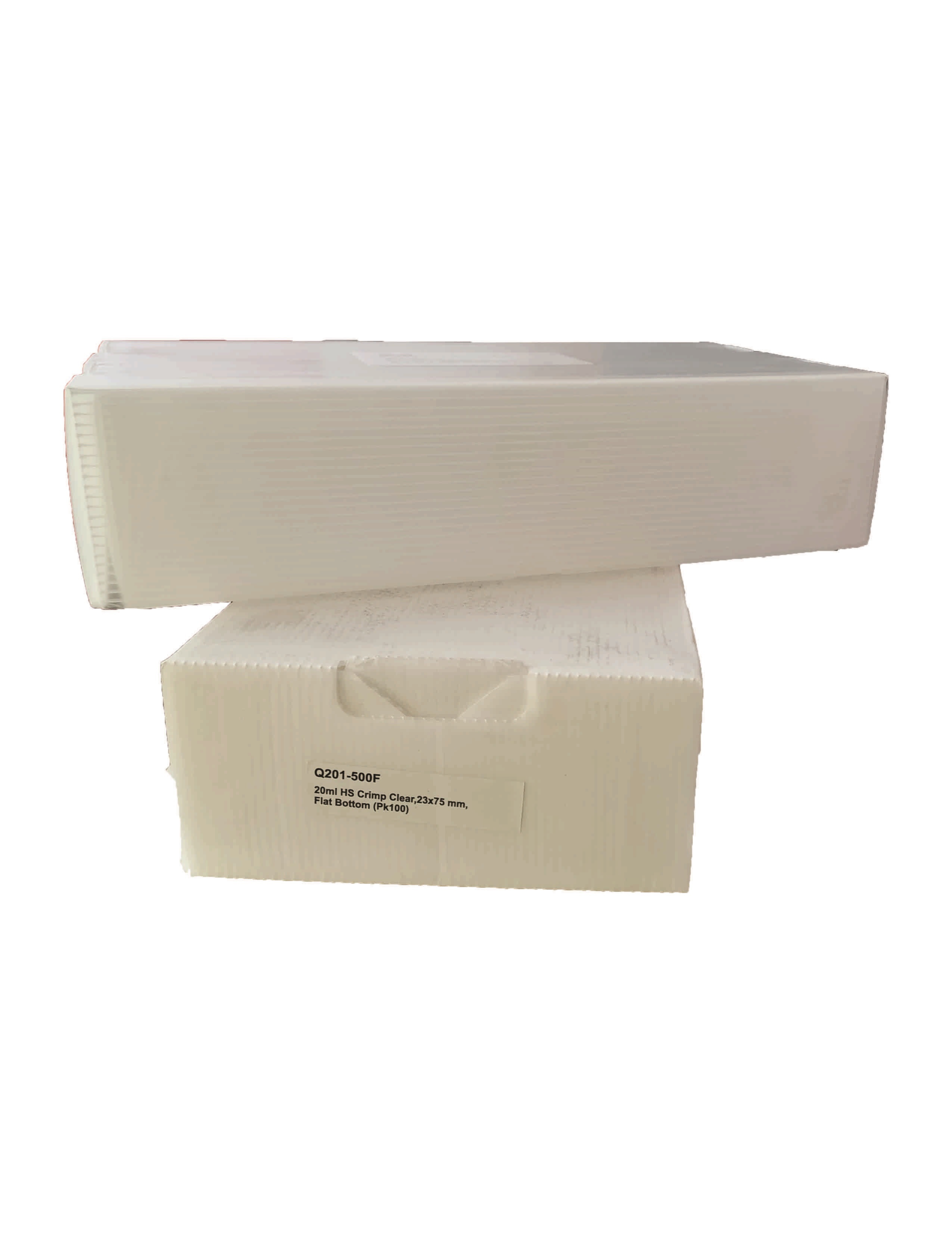 Glass 20ml Hs Crimp Clear Glss Vials 23 X 75mm Flat Bottom (Pk100)