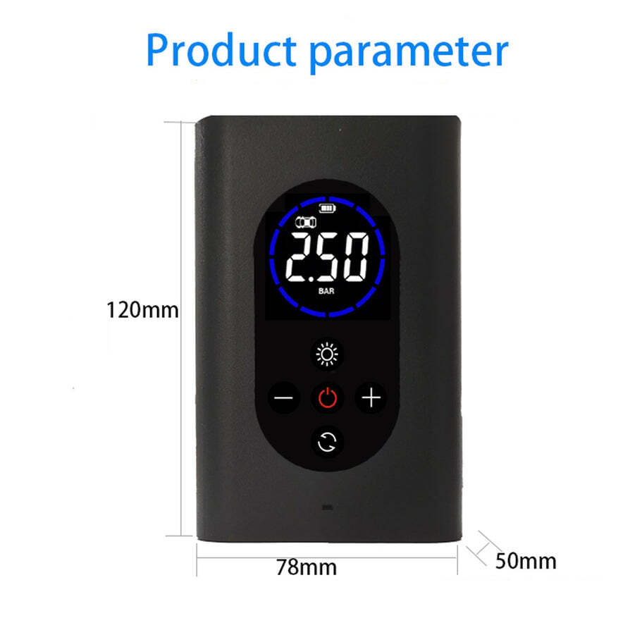 Black Compact Portable Digital Tyre Inflator With Carrying Case (1710)