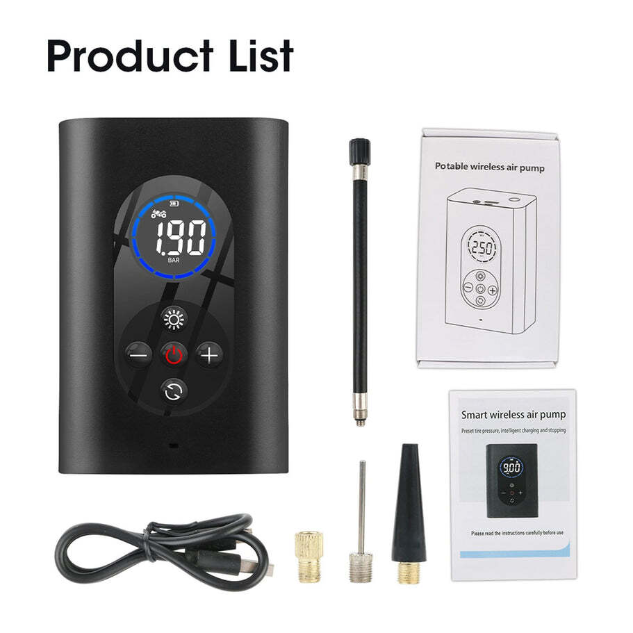 Black Compact Portable Digital Tyre Inflator With Carrying Case (1710)