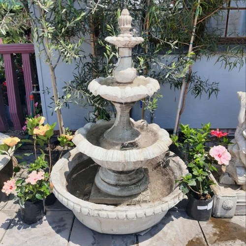 Garden Sandstone Water Fountain - Feature: Multi-Tier Design