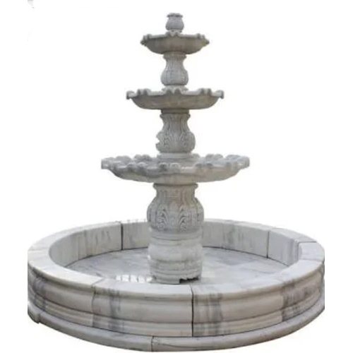 Marble 3 Tier Water Fountain - Color: Multicolor