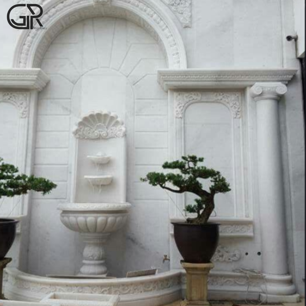 White Marble Stylish Fountain - Color: Black