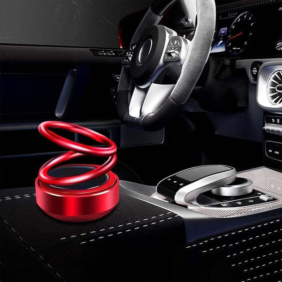 Multi / Assorted Solar Power Car Aroma Diffuser 360â°double Ring Rotating Design Car Fragrance Diffuser Car Perfume Air Freshener For Dashboard Home Office (6319)