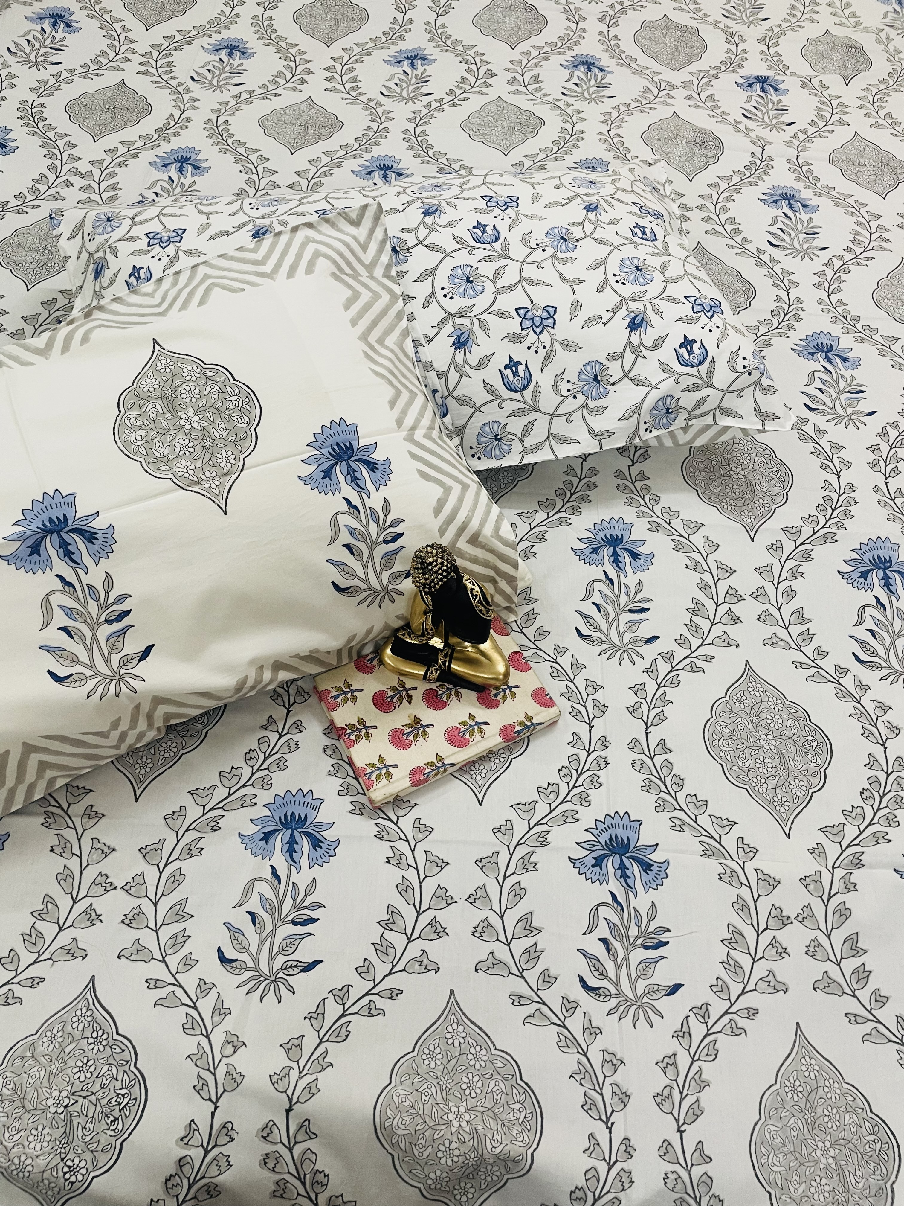 Cotton Hand Block Printed Bedsheet