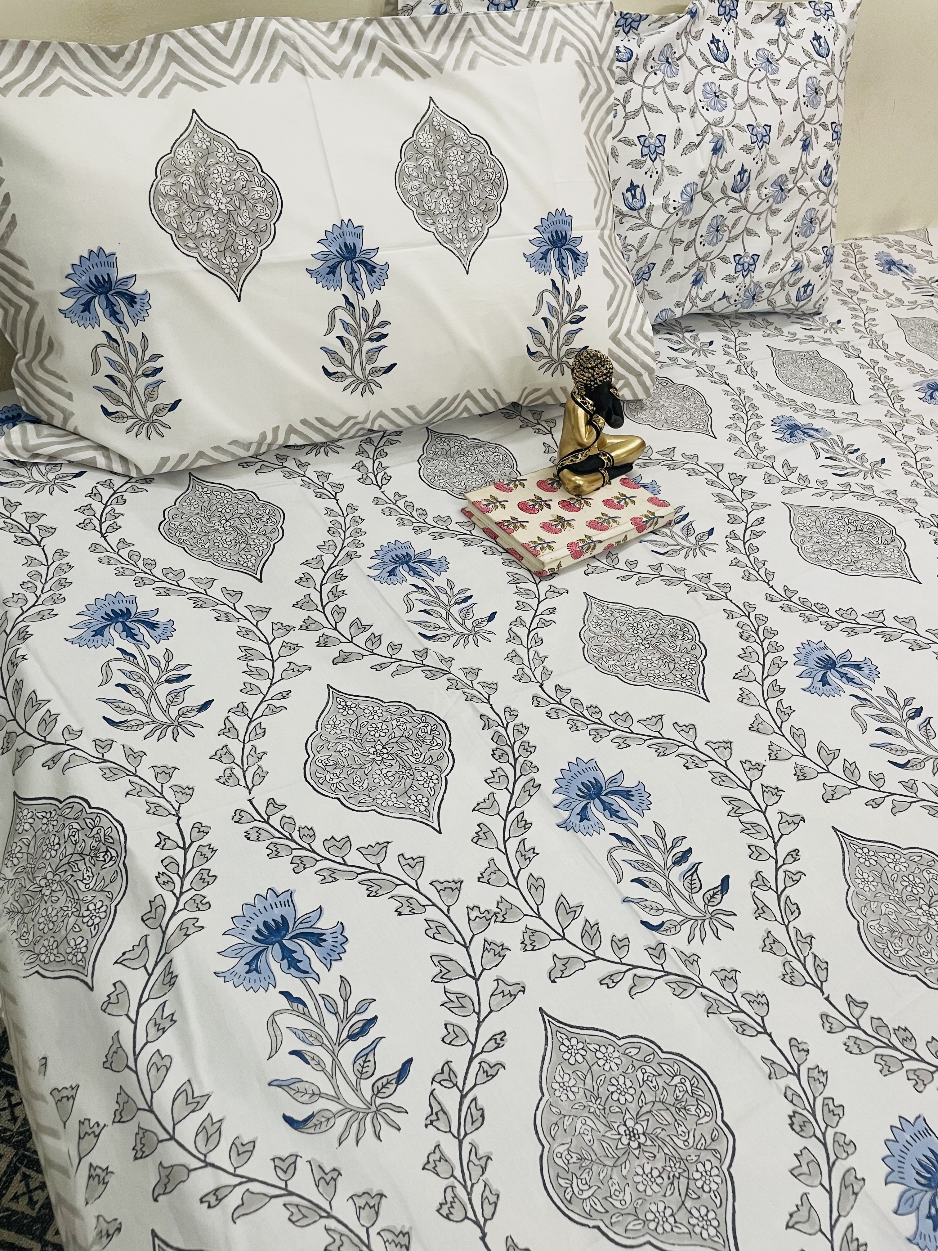 Cotton Hand Block Printed Bedsheet
