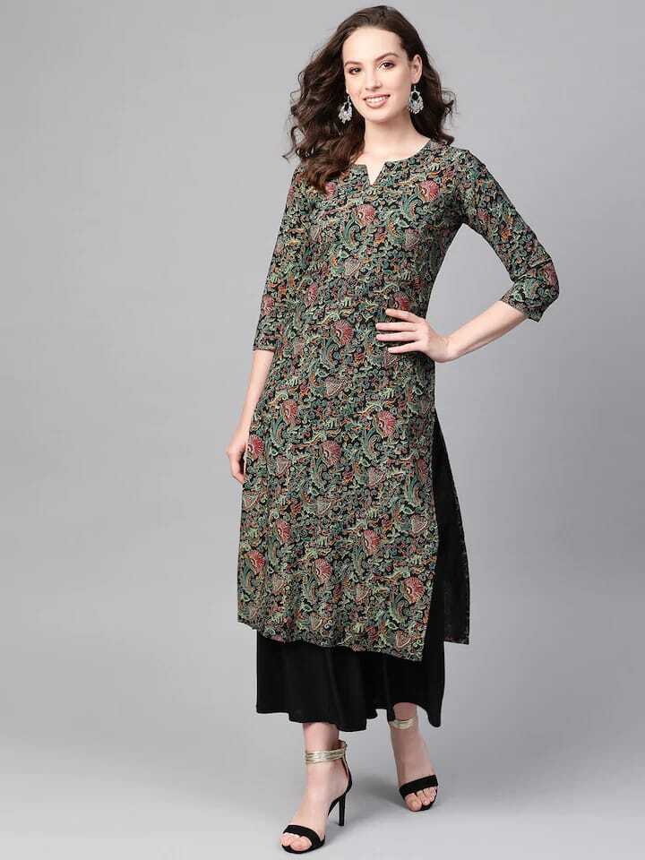 Crepe Kurti - Elegant Cotton Fabric | Flattering Silhouette, Versatile Design, Ideal For All Occasions