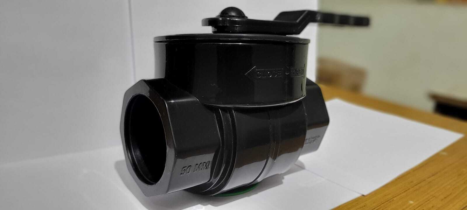 Plastic Top Entry Ball Valve - Pp Material 2 & 4 Inch Size Black Color Thread Connection | Drip Irrigation Medium Pressure Water Regulation