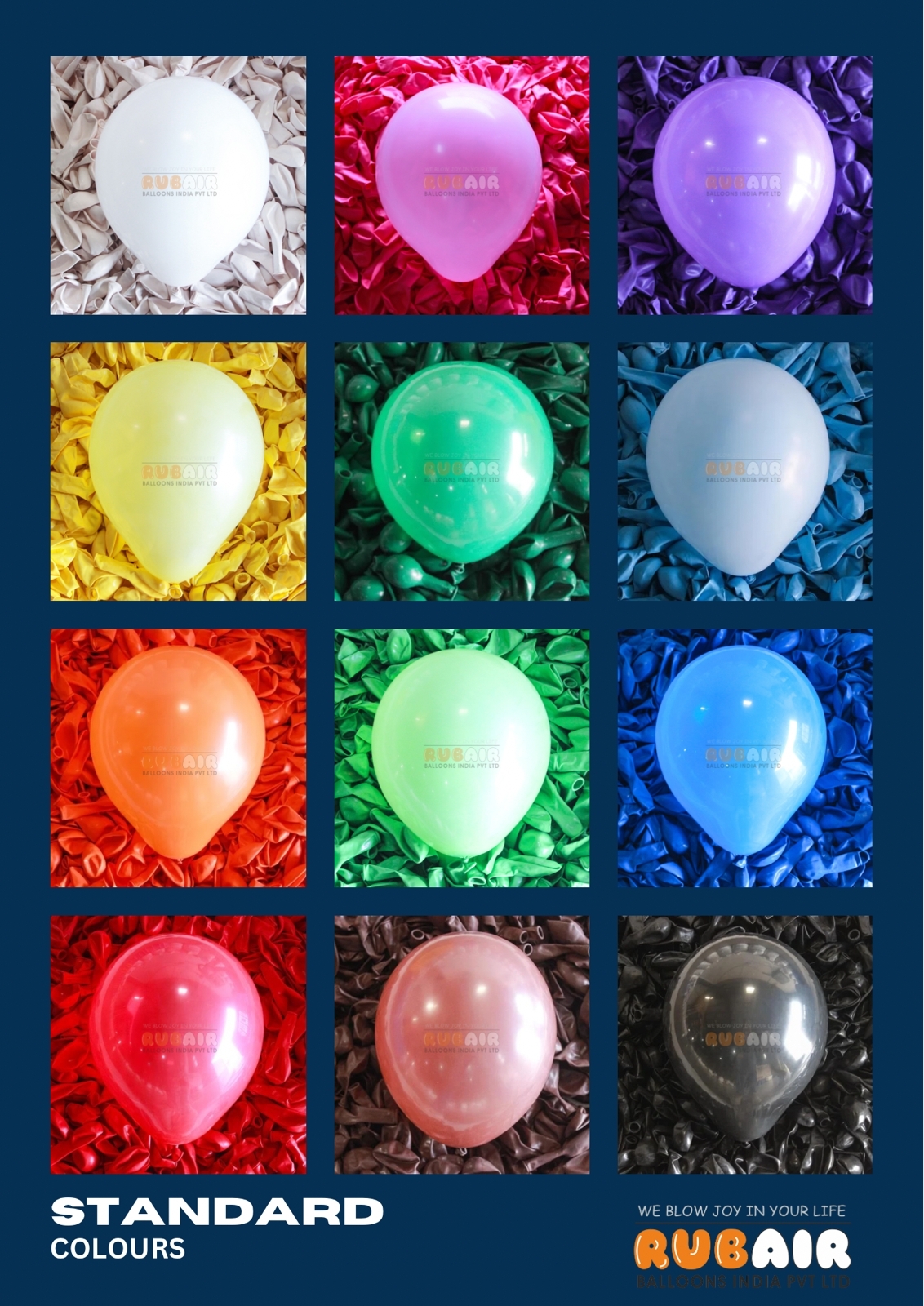 Latex Balloons - 9 Inch & 12 Inch Round Party Size | Bright Yellow, Standard Quality