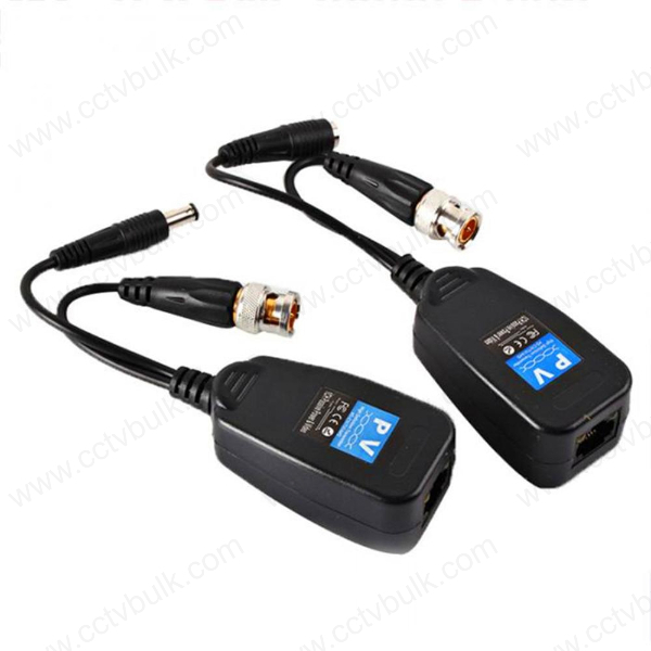 Cctv Video Balun Utp Pv 8mp - Black, 12-24 Volt Input, Transmits Video & Power Over Cat 5e/6 Cable With Rj45 Connectors | Effective Up To 125 Metres