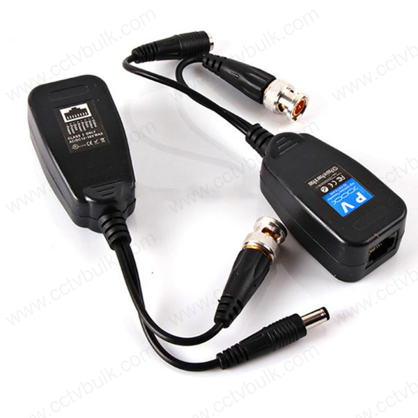 Cctv Video Balun Utp Pv 8mp - Black, 12-24 Volt Input, Transmits Video & Power Over Cat 5e/6 Cable With Rj45 Connectors | Effective Up To 125 Metres