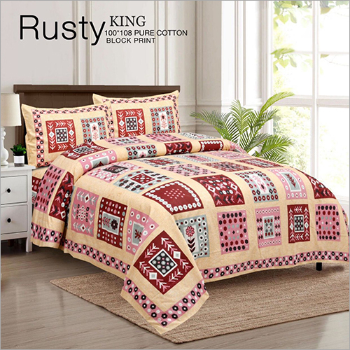 Pure Cotton King Size Bedsheet Set Length: 100*108 Inch (In)