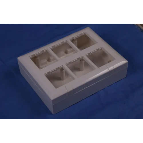 6-WAY Electric Surface GANG Box - White, Electric Fitting Application | Efficient 6-Way Configuration for Versatile Wiring Solutions