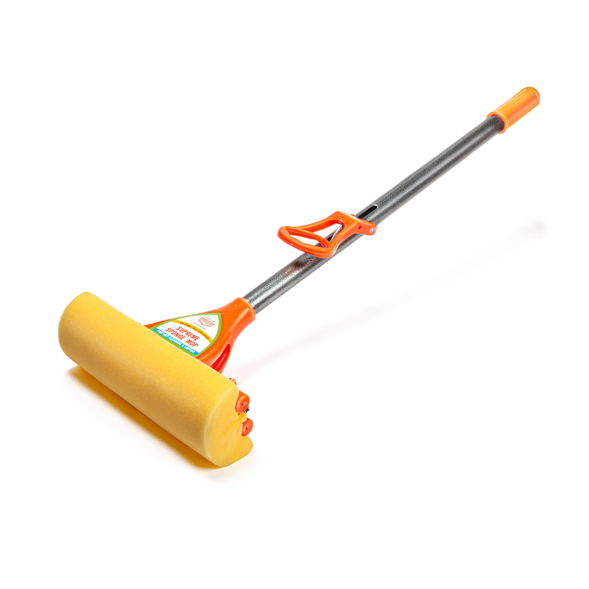 Supreme Sponge Mop - High Density Foam, Folding Handle Rod | Lightweight Plastic, Ideal For Effective Floor Cleaning