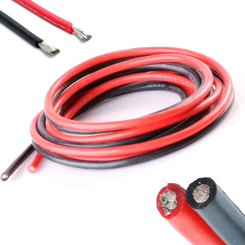 High Temperature Silicone Rubber Cables - Silicone, Various Sizes, Black and Red | Rated Voltage 220-440 Volt, Suitable for Industrial Usage