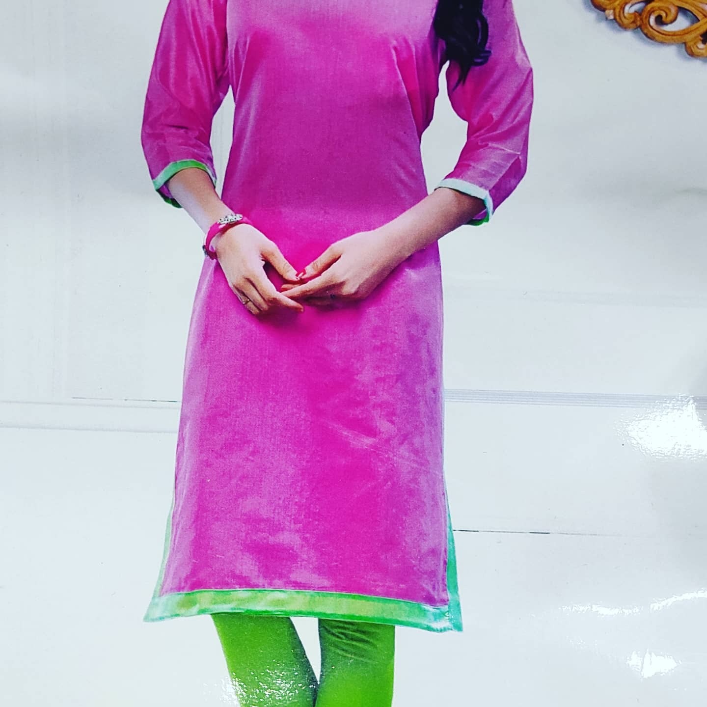 Chanderi Kurti - Premium Chanderi Fabric, Interlock Quality, Available In Sizes L, Xl, Xxl