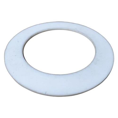 Industrial Silicone Ring Washer - Silicone Material, 2.0 Inch Inner Diameter, White Color, Round Shape, Polished Surface Treatment, Industrial Use