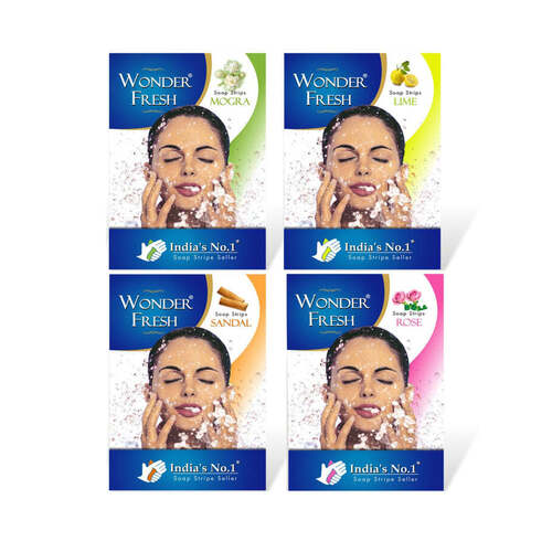 Fresh Paper Soap Strips Traveling Hand Wash With Jasmine Fragrance (100pc) - Paper Material, 6x3x10 Cm Size, Multi-color Assorted | Eco-friendly Portable Hygiene Solution