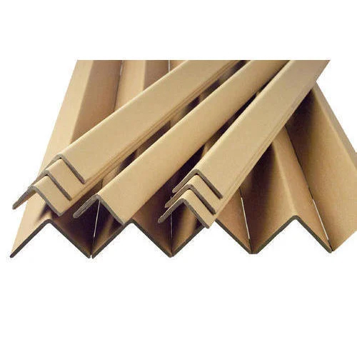 Recyclable Paper Angle Edge Board - L Shape 5000 mm x 100 mm x 12 mm , Coated Bamboo Pulp Corrugated Paper, Customizable Printing Options