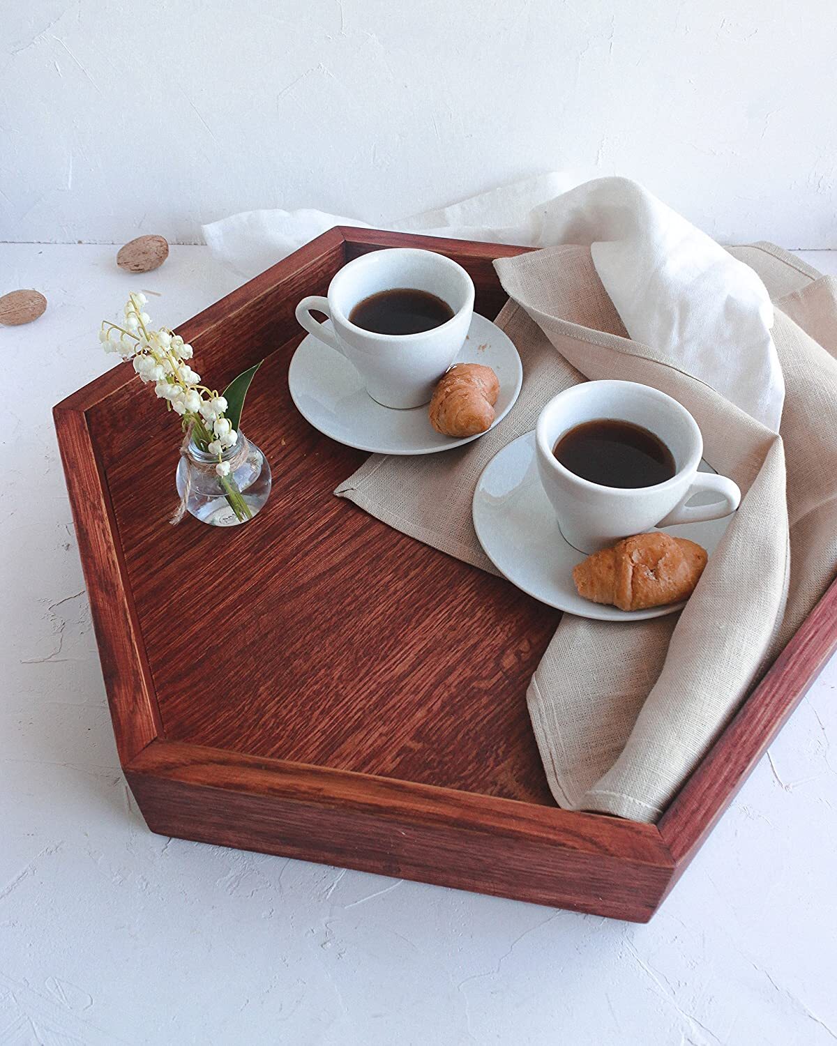 Wooden Serving Tray - Polished Finish, Custom Size Available | Ideal For Ceremony, Party, And Wedding Decoration