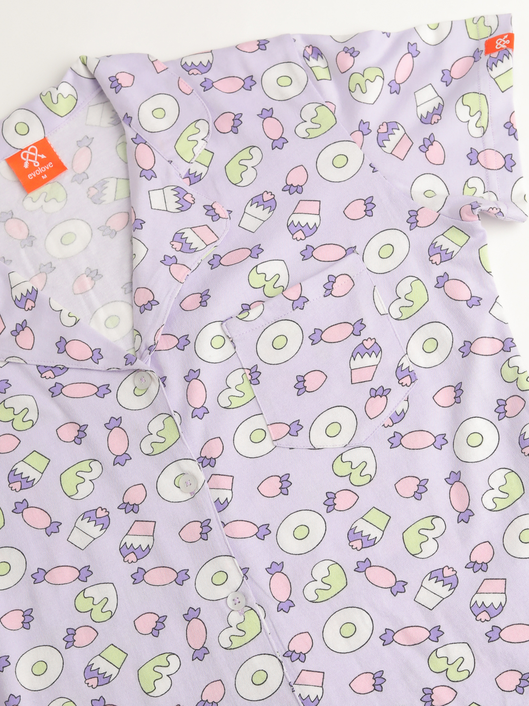 Woman Sleepwear - Georgette Size: S-xxl Color: Black | Casual Printed Design Short Sleeves For Relaxed Comfort