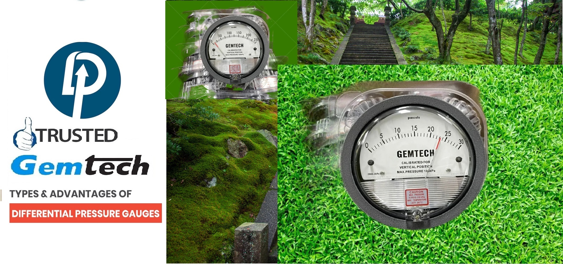 Gemtech G2000-1kpa Differential Pressure Gauge Range 0-1 Kpa Accuracy: A 2% Of Full Scale (A 3% On A 0