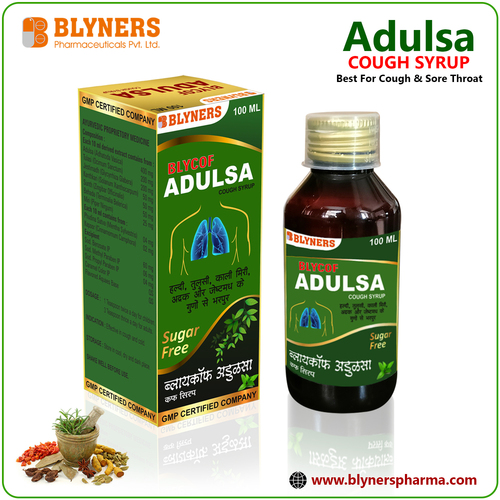 Adulsa Ayurvedic Cough Syrup - Herbal Formula For Sore Throat Relief , Soothing Natural Ingredients