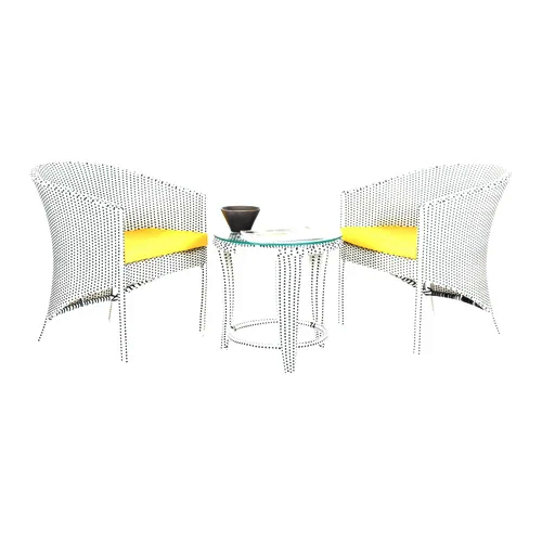 व्हाइट 2 सीटर डाइनिंग टेबल सेट