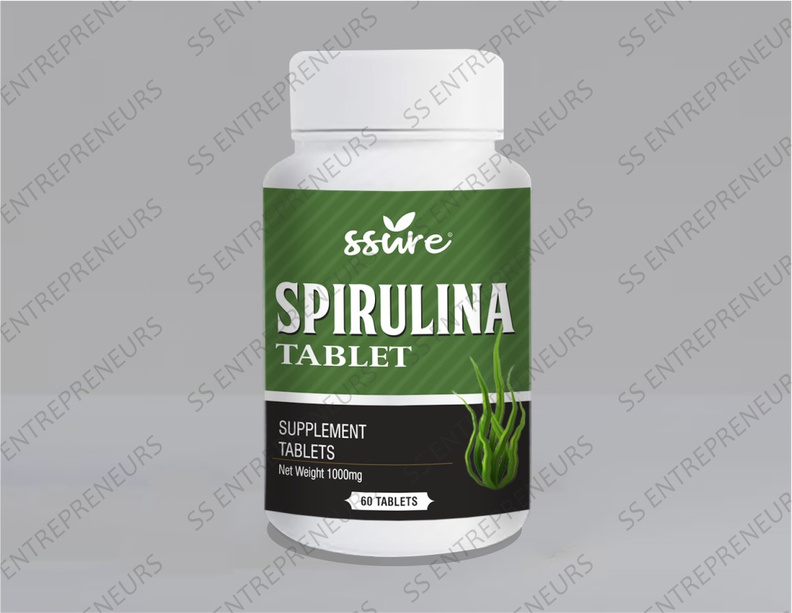 Spirulina Tablets - Herbal Medicine, 100% Pure Spirulina Powder | Dosage: 1 Tablet Twice A Day, Cool & Dry Storage
