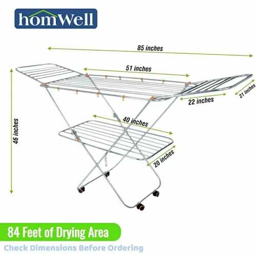 उच्च गुणवत्ता वाला एसएस फ्लोर क्लॉथ ड्राईिंग स्टैंड