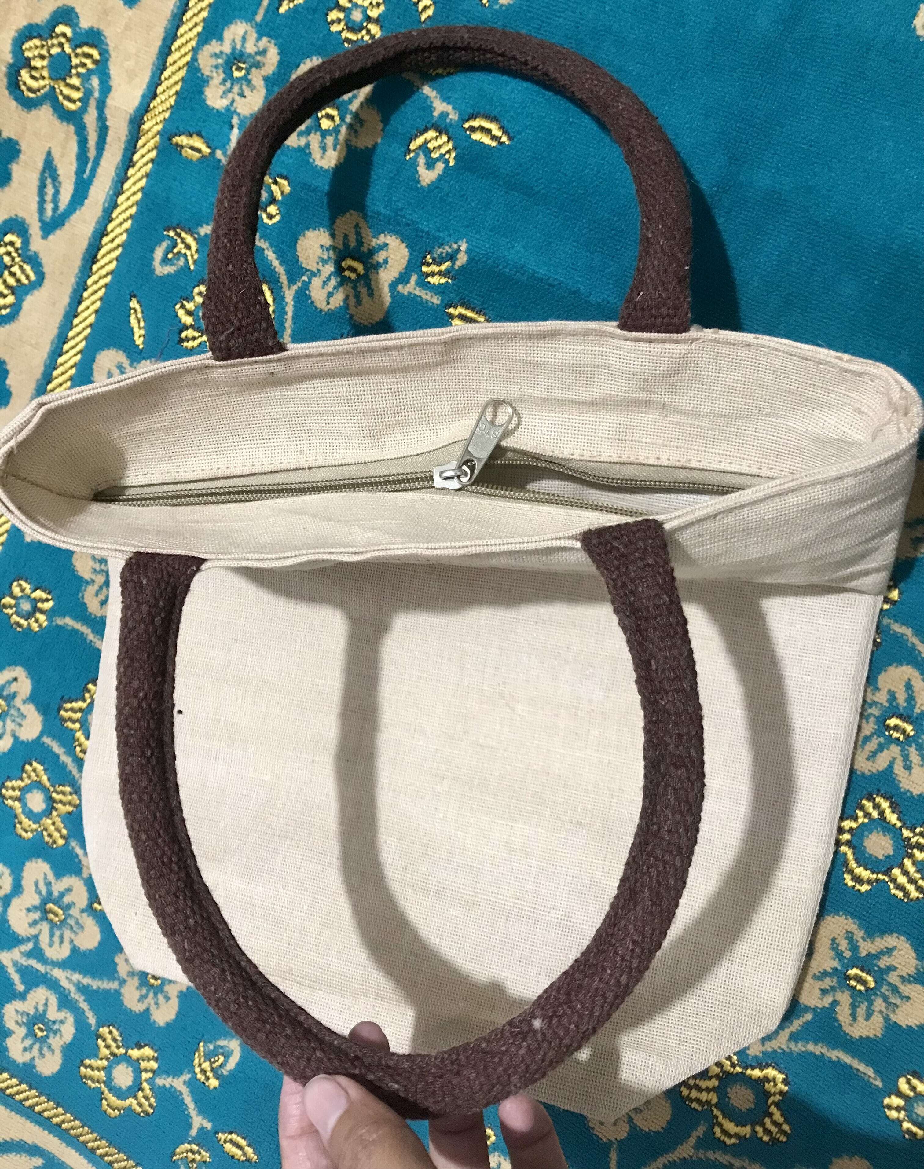 Juco Bag - Natural Or White, 11x11 Inches | Customized Color, Design, Logo, Moisture Proof, Recyclable, Flexiloop Handle