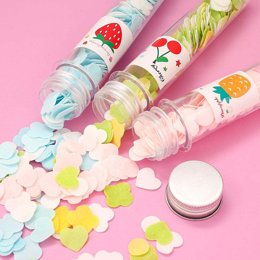 Portable Hand Washing Bath Flower Shape Paper Soap Strips In Test Tube Bottle (6289) - Multi-color, 14x3x3 Cm Dimensions | Assorted Paper Soap Strips In Convenient Test Tube Packaging