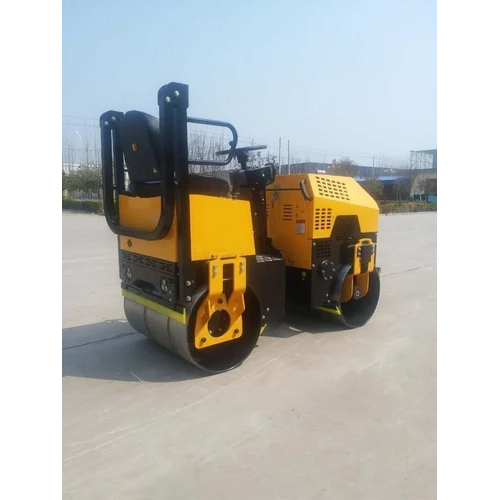 Double Drum Walk Behind Vibratory Roller - Steel, Yellow | Manual Control, Good Quality, Automatic Functionality