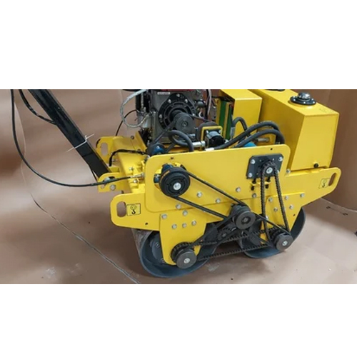 Double Drum Walk Behind Vibratory Roller - Steel, Yellow | Manual Control, Good Quality, Automatic Functionality