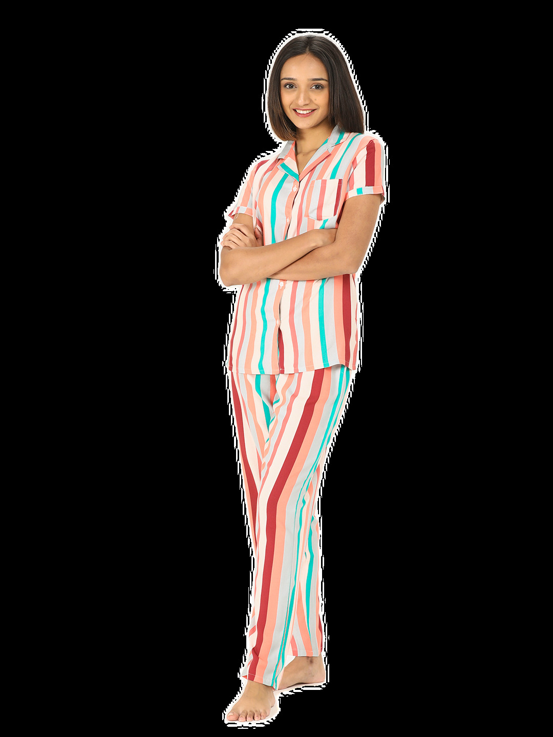 Cotton Womens  Button Pajama Set