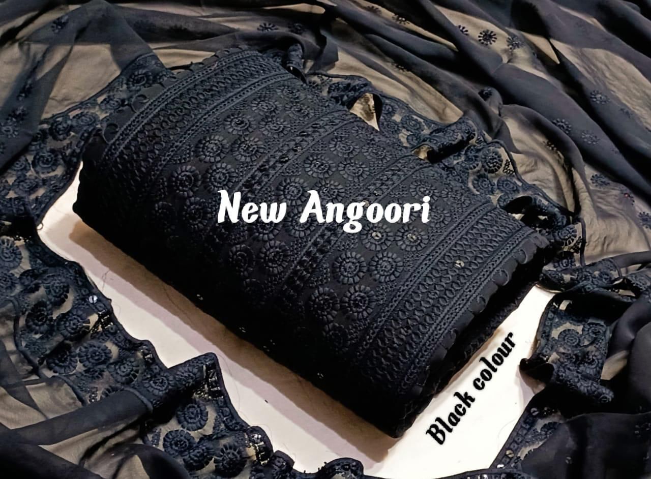 Women Original Georgette With Boder Less In Daman Dress Material