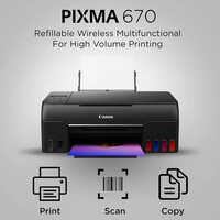 कैनन PIXMA G670 ऑल-इन-वन 6-कलर इंकटैंक वाई-फाई फोटो प्रिंटर