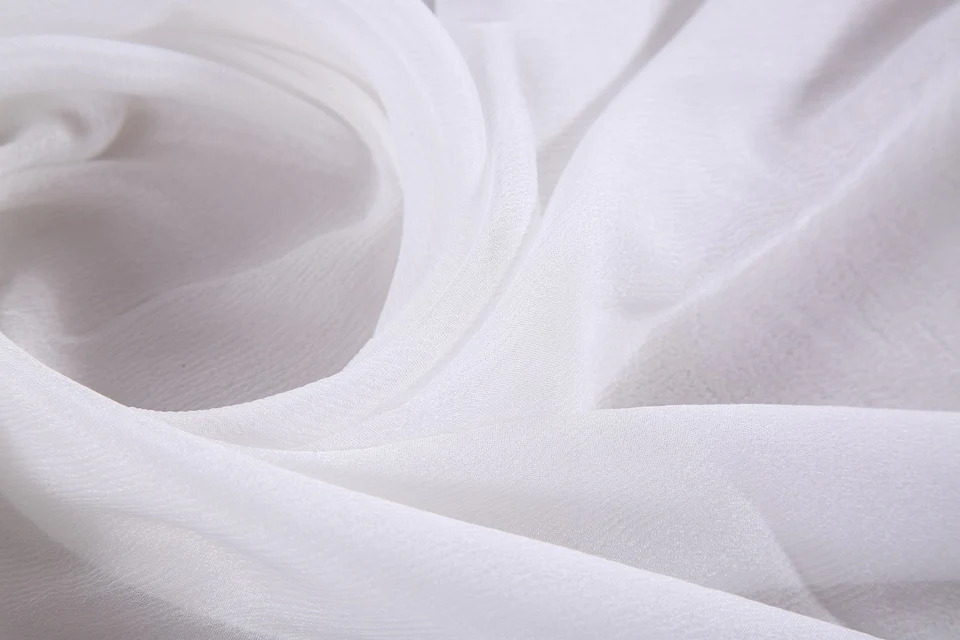 White Rfd Chiffon Fabric