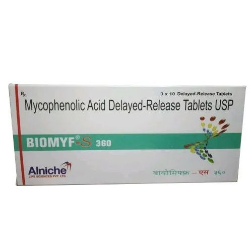 360mg माइकोफेनोलिक एसिड विलंबित रिलीज टैबलेट यूएसपी सामान्य दवाएं