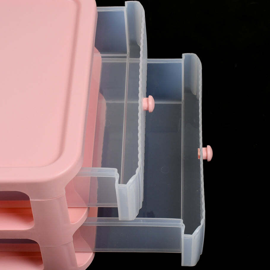 Multi / Assorted Desk Organizer Drawers 2 Tier Pen And Pencil Stand Stationery Storage Home And Office Stationery Box (0765)