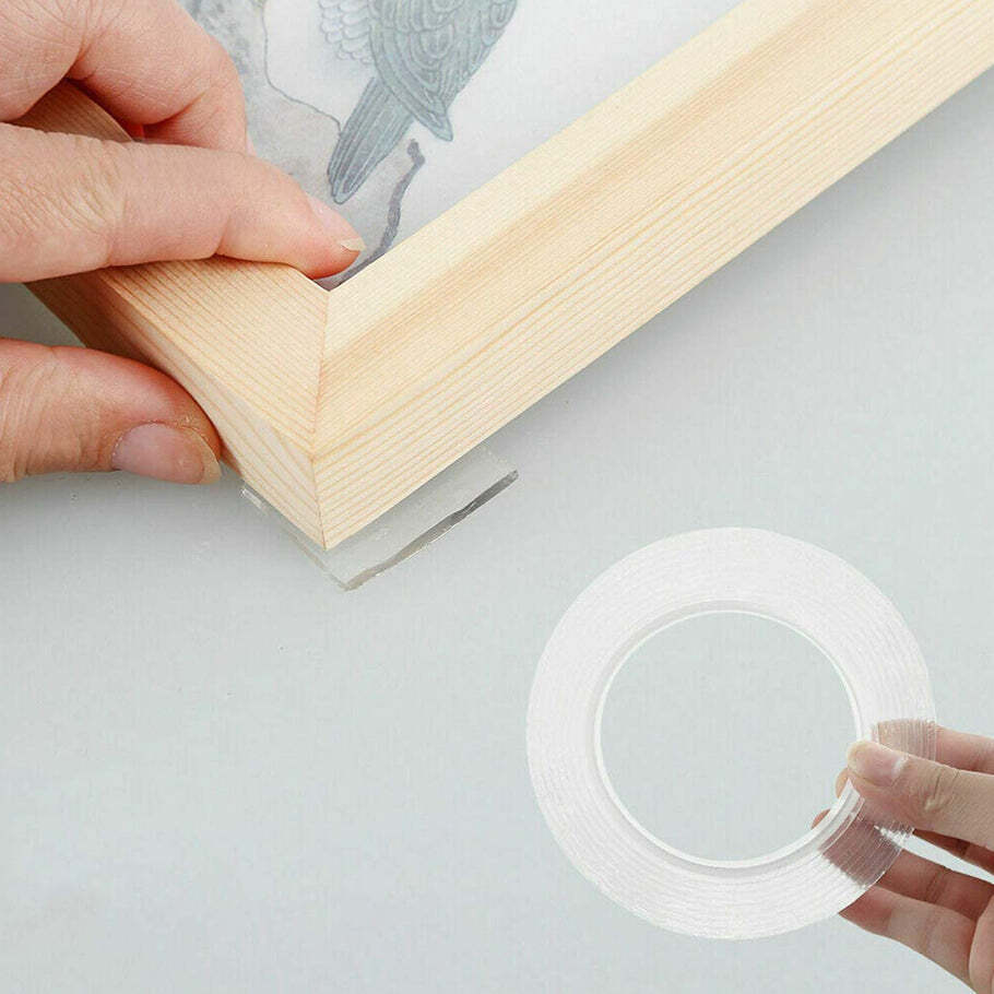 Double Sided Nano Adhesive Tape 3 Meter Size (20mm Width X 2mm Thickness) (0882a) - Transparent Color | Versatile Adhesive Solution For Multiple Applications