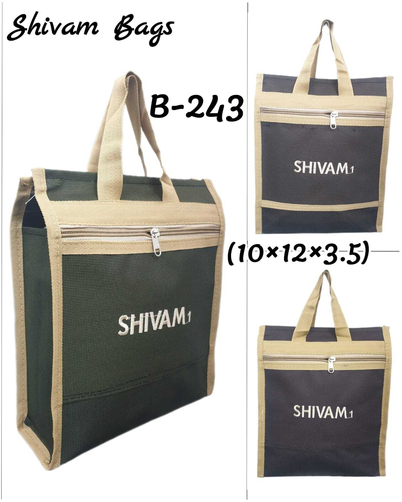 Shopping Bags - Nylon Material Spacious Zip Compartment Blue Color | Strong Handle Customizable Design Moisture Proof Aseptic Antistatic