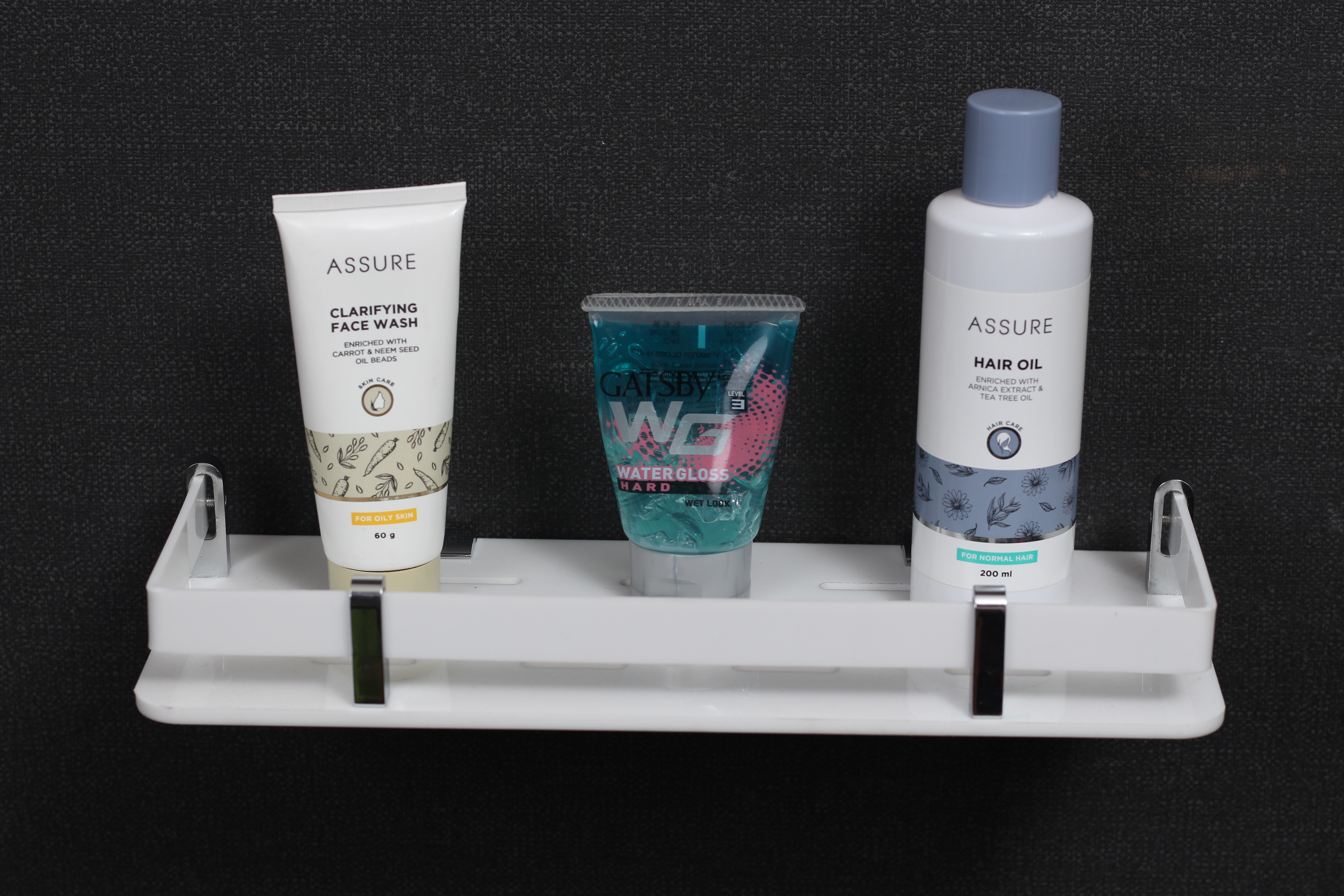 Homfa Acrylic Wall Shelf - 15x5 Inch, White Rectangular Design | Versatile For Bathroom & Kitchen Storage