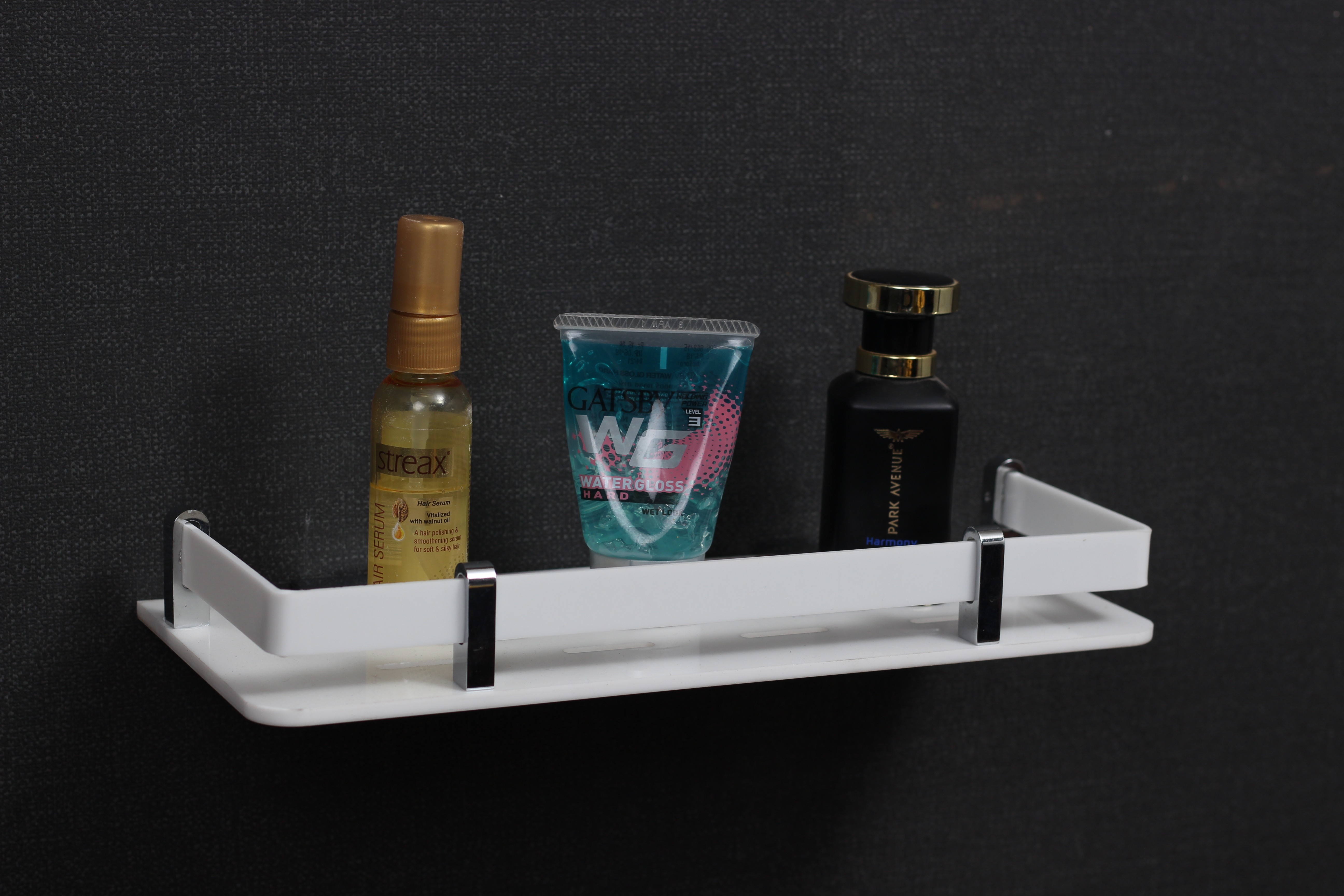 Homfa Acrylic Wall Shelf - 15x5 Inch, White Rectangular Design | Versatile For Bathroom & Kitchen Storage