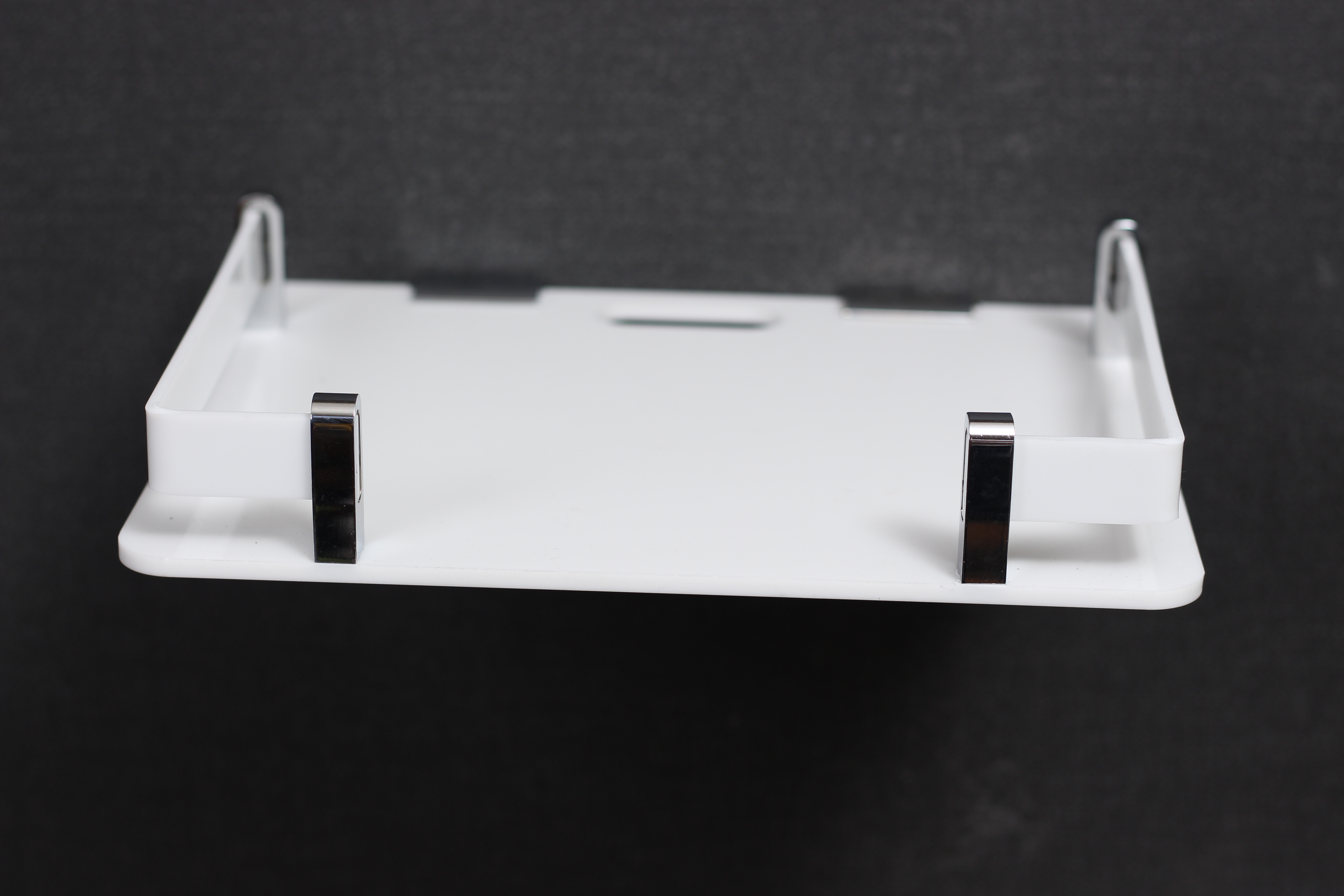 Homfa Multi-purpose Acrylic Tv Set Top Box Stand - 9x10 Inches White Color With Wall Shelf And Mount Features