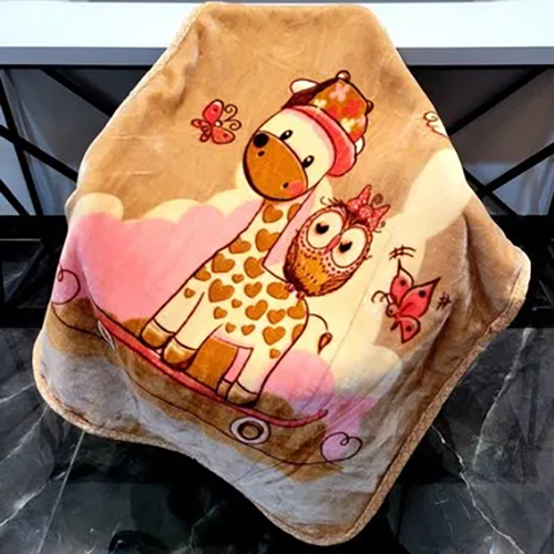 Sky Blue-multicolor 500 Gm Cloudy Baby Blanket