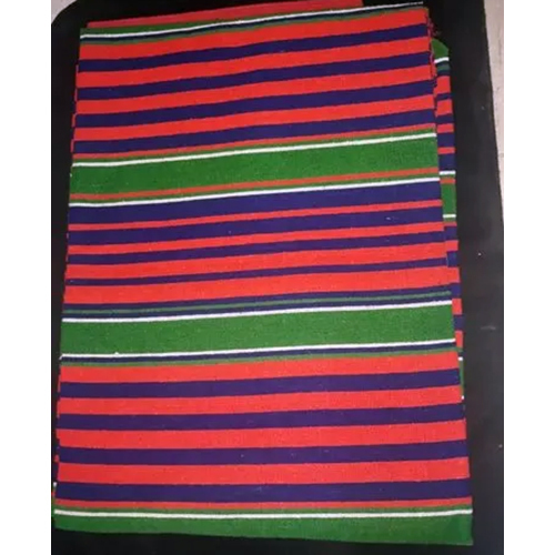 Colored Handloom Durry - Acrylic Cotton, 10ft X 7ft, Striped Pattern | Durable, Vibrant Accent Rug For Home Decor