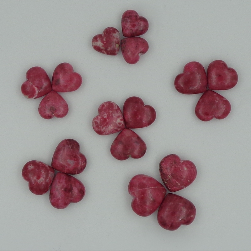 Natural Gemstone Heart Thulite Crystal Hearts Grade: Top