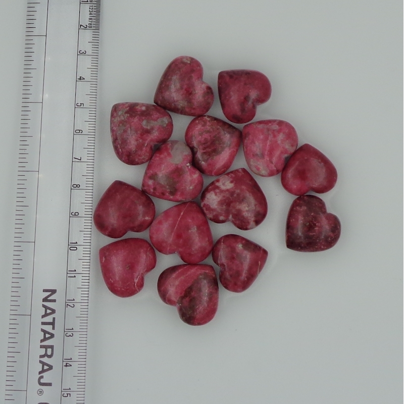 Natural Gemstone Heart Thulite Crystal Hearts Grade: Top